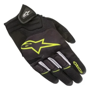 luva moto alpinestars atom preta amarela proteÇÃo