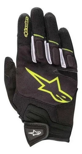 luva moto alpinestars atom preta amarela proteÇÃo