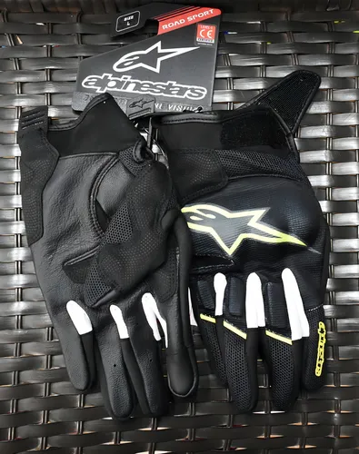 luva moto alpinestars atom preta branca proteÇÃo